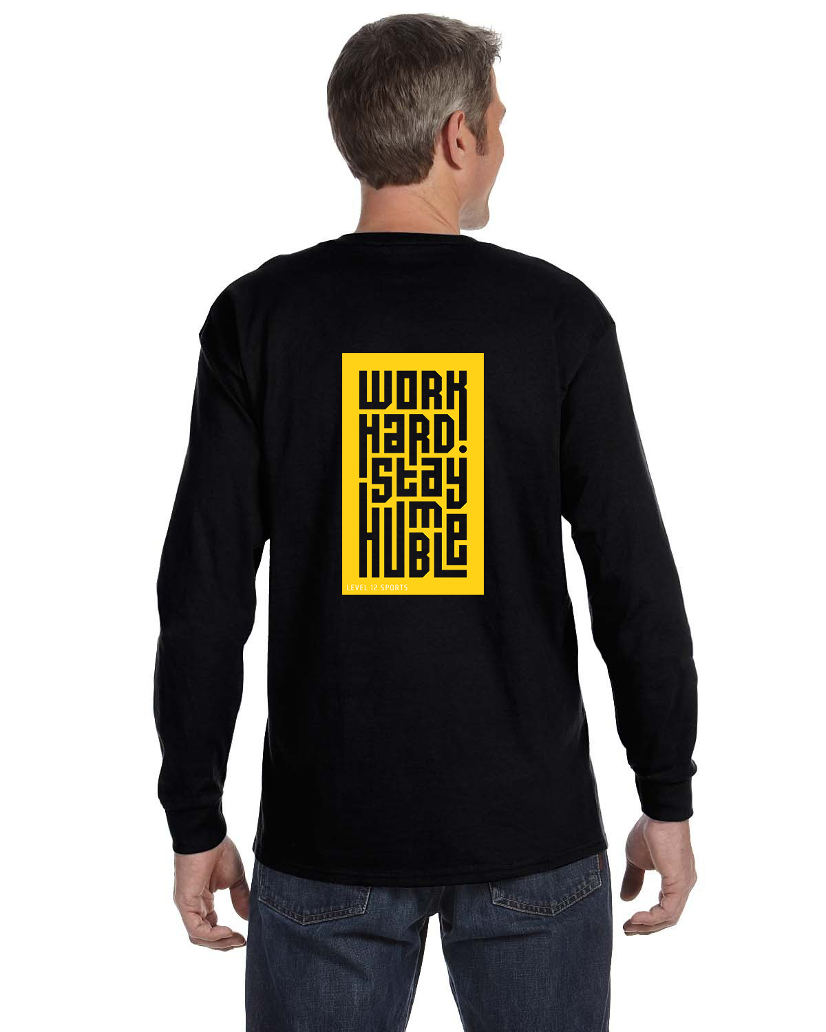 Long Sleeve - L12 Sports Clothing - Work Hard Stay Humble (yellow)