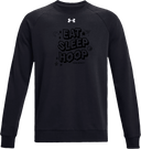Under Armour Rival Fleece Crew - Zero Gravity - EAT SLEEP HOOP black
