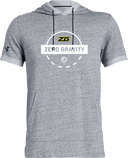 Under Armour Stadium Short Sleeve Hoodie - Zero Gravity - circle white