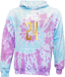 Tie-Dye Hoodies - Power 24 Session I 2026 (Stacked Geometric "24" Wordmark)
