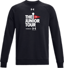 Under Armour Rival Fleece Crew - Junior Tour - Wordmark White