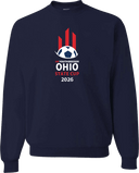 Crew Sweatshirt - USYS OH State Cup (w1/2) 2026 (White & Red)