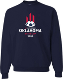 Crew Sweatshirt - USYS OK State Cup 2026 (White and Red Text)