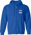 Full Zip Hoodies - USA CUP Qualifier Texas 2026 - vertical red and white