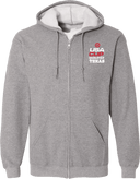 Full Zip Hoodies - USA CUP Qualifier Texas 2026 - vertical red and white