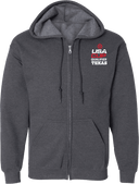 Full Zip Hoodies - USA CUP Qualifier Texas 2026 - vertical red and white