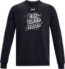 Under Armour Rival Fleece Crew - Zero Gravity - EAT SLEEP HOOP white