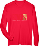 Performance Long Sleeves - Power 24 Session I 2026 (Red& Gold Bold Inline Wordmark)