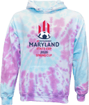Tie-Dye Hoodies - USYS Maryland State Cup (w1/4) 2026 (Red and Navy Text)