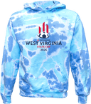 Tie-Dye Hoodies - West Virginia State Cup (w2/2) 2026(Red and Navy Text)