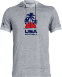 Under Armour Stadium Short Sleeve Hoodie - USA Football Summer Series 2026 (Blue - Palm Tree)