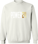 Crew Sweatshirt - Power 24 Session I 2026 (White & Gold Bold Inline Wordmark)
