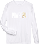 Performance Long Sleeves - Power 24 Session I 2026 (White & Gold Bold Inline Wordmark)