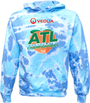 Tie-Dye Hoodies - Veolia Atlanta Pickleball Championships 2026 (Red Text Peach Logo)