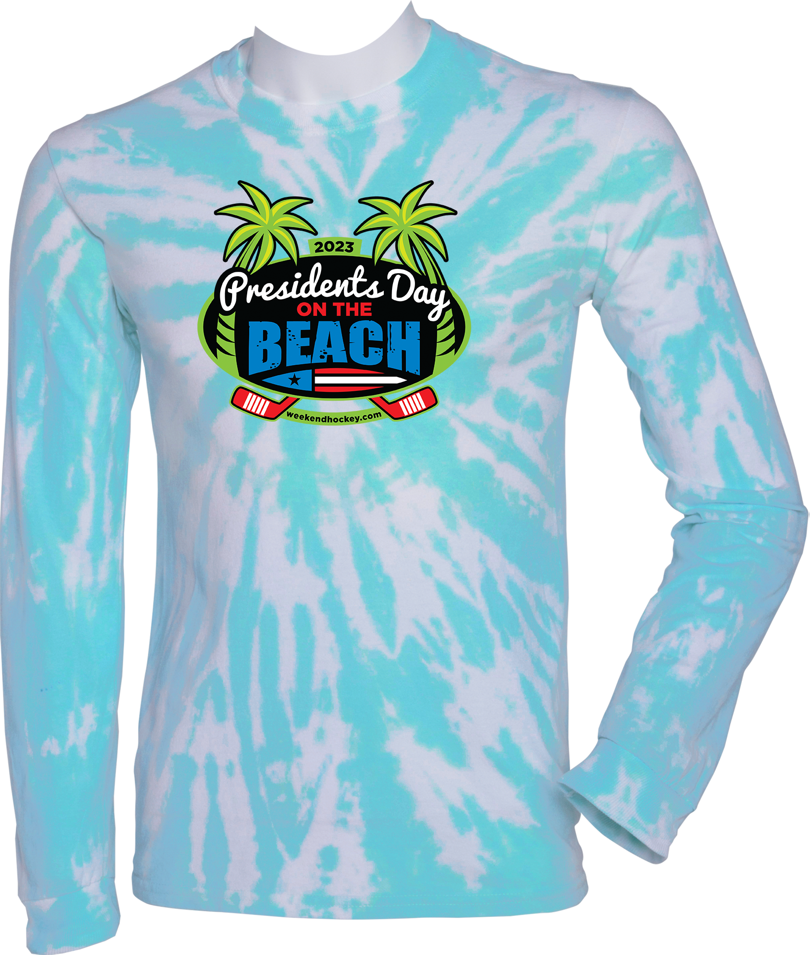 TIE-DYE LONG SLEEVES - 2023 Presidents Day on the Beach
